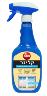 קלינר – לניקוי חלונות מראות ומשטחים 500 מ"ל.